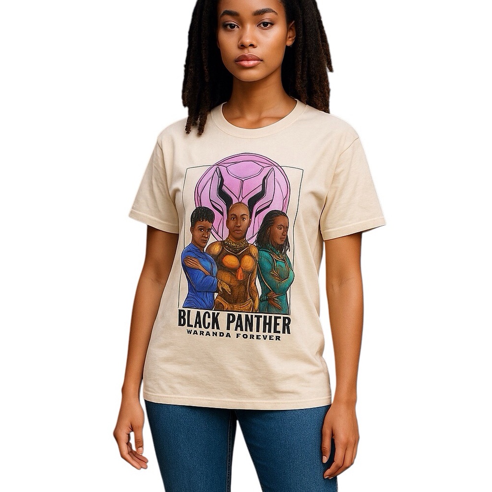Marvel Studios Black Panther Wakanda Forever T Shirt Women Color Yellow Size XS